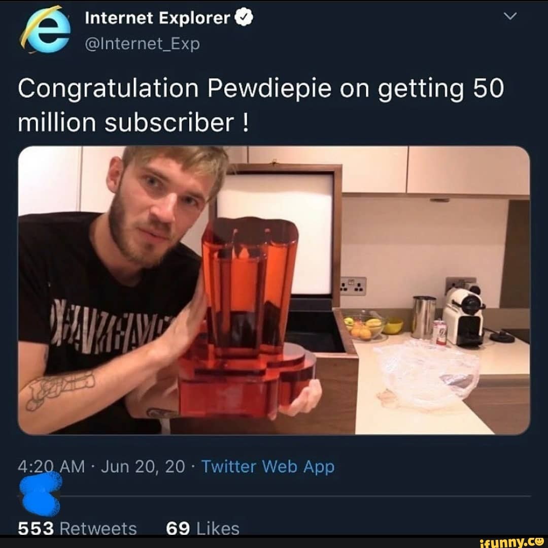Congratulation Pewdiepie on getting 50 million subscriber !
ll
