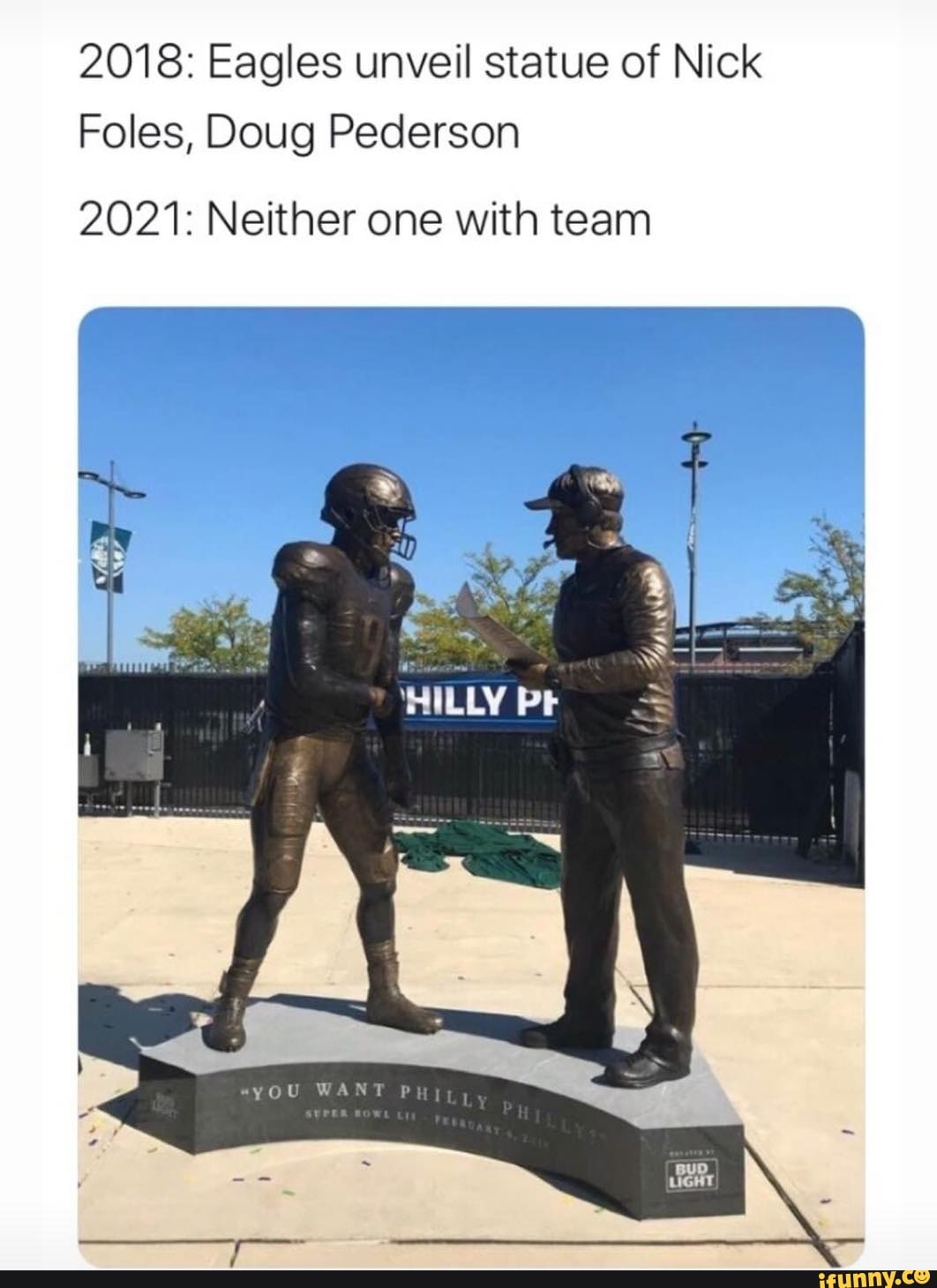 2018: Eagles unveil statue of Nick Foles, Doug Pederson 2021