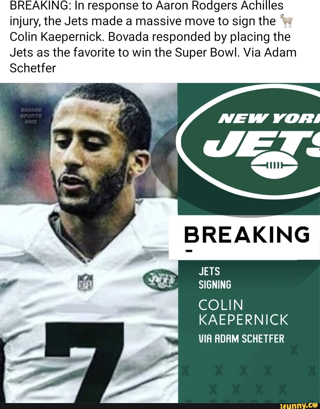 BREAKING: In response to Aaron Rodgers Achilles injury, the Jets