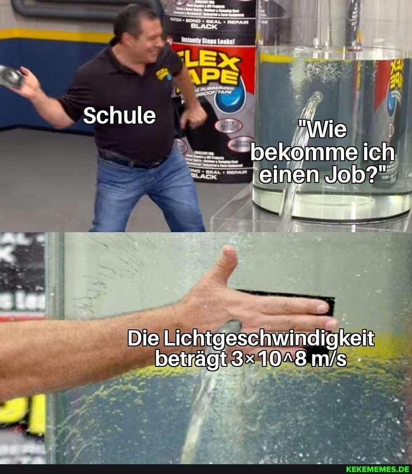 Schule e
bekömme ich
'einen Job?"
Die Lichtgeschwindigkeit beträgt 3x10*18