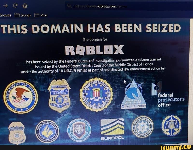 Sroups Songs Mise This Domain Has Been Seized The Domain For Has Been Seized By The Federal Bureau Of Investigation Pursuant To A Seizure Warrant Issued By The United States District Court - government agency usa roblox