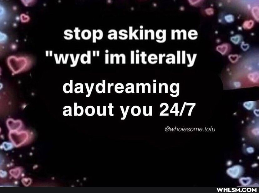 > stop asking me
wyd" im literally
" daydreaming
about you
@wholesome.tofu
ot