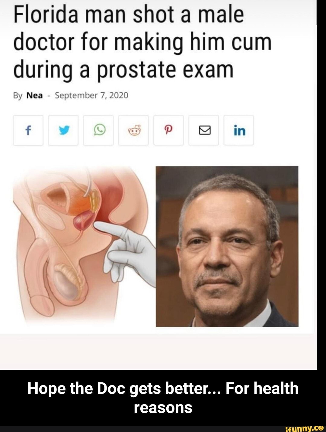 Man shoots doctor after prostate exam