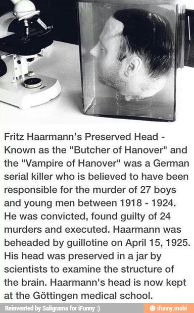 Fritz Haarmann's Preserved Head Known as the 