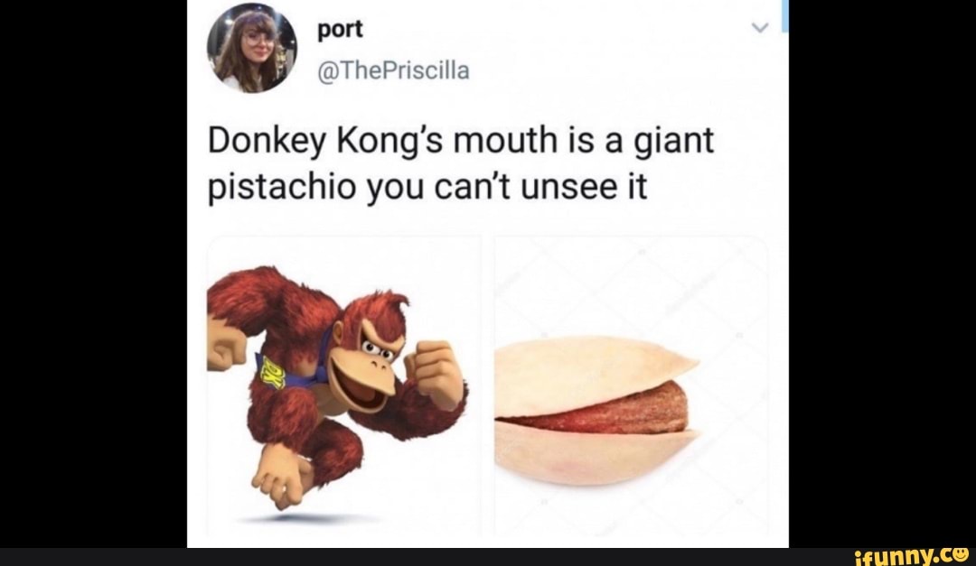 Donkey Kong's mouth is a giant pistachio you can't unsee it - iFunny