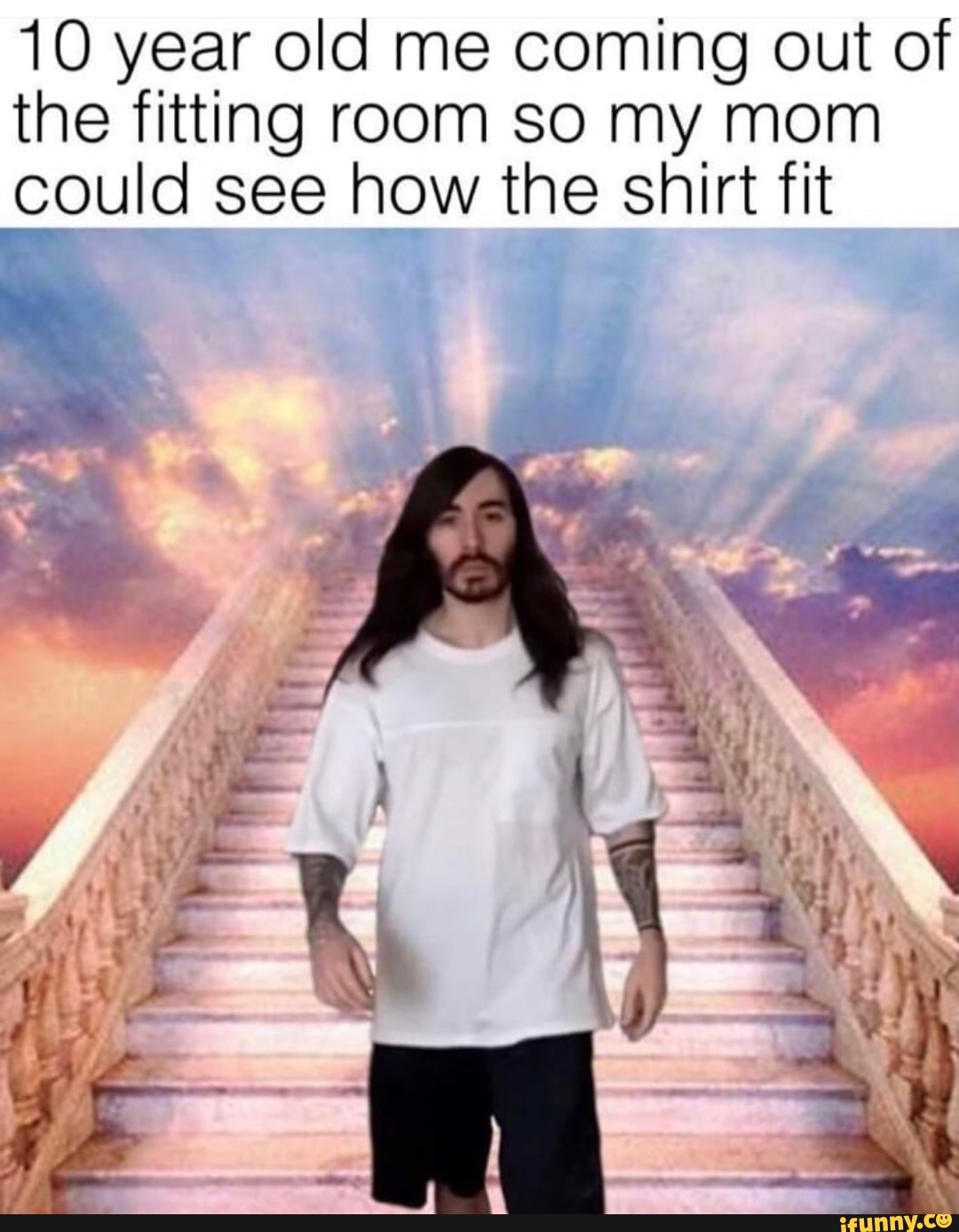 10 year old me coming out of
the fitting room so my mom could see how the shirt fit