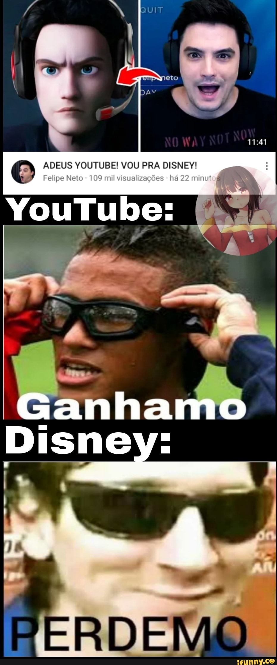 ADEUS YOUTUBE! VOU PRA DISNEY!
Felipe Neto - 109 mil visualizações há 22
YouTube:
Ganharmo
