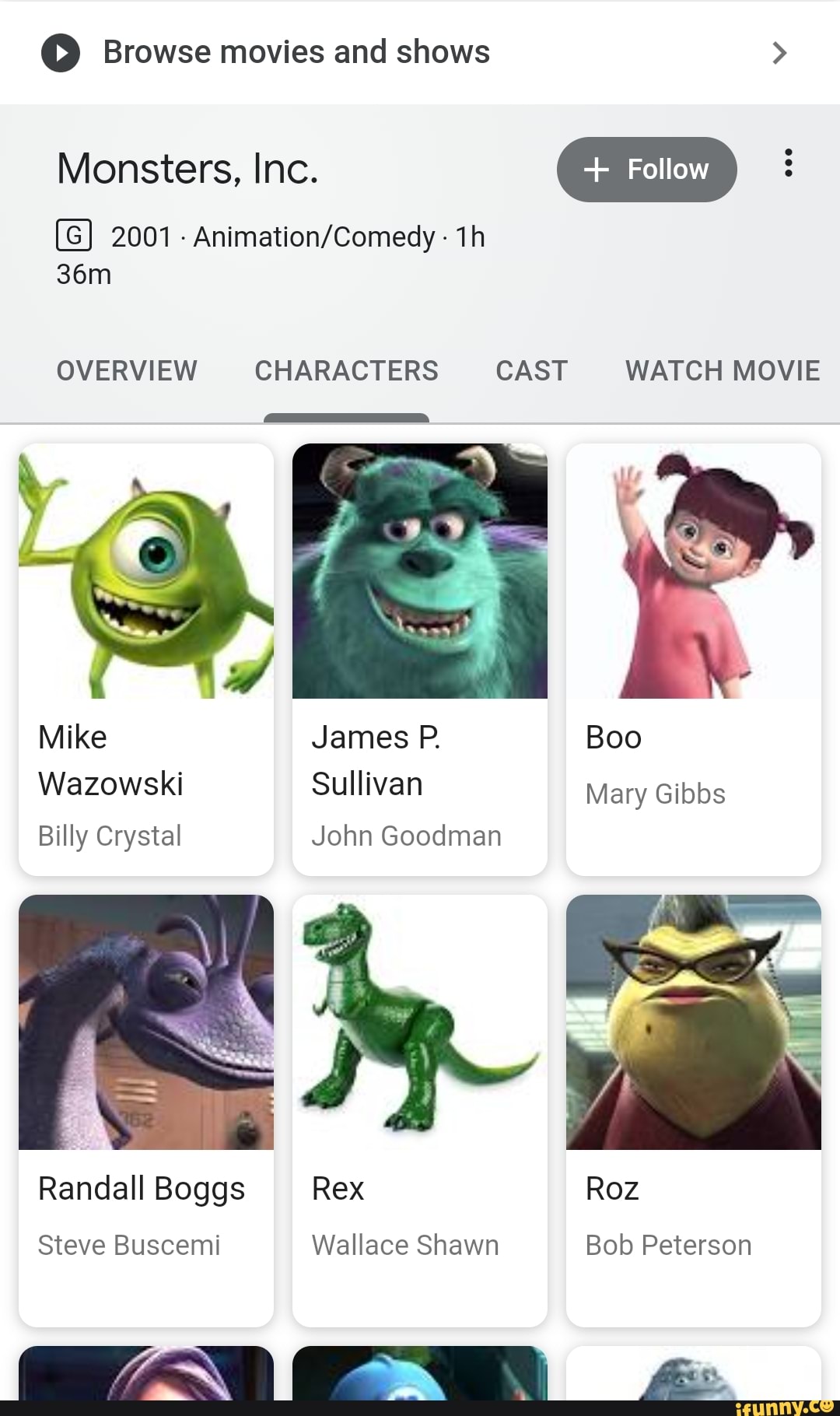Browse movies and shows > Monsters, Inc. Follow : 2001 OVERVIEW