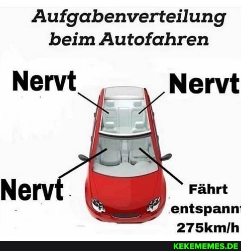 Aufgabenverteilung beim Autofahren
Nervt _Nervt
Fährt entspann
27EL.mih