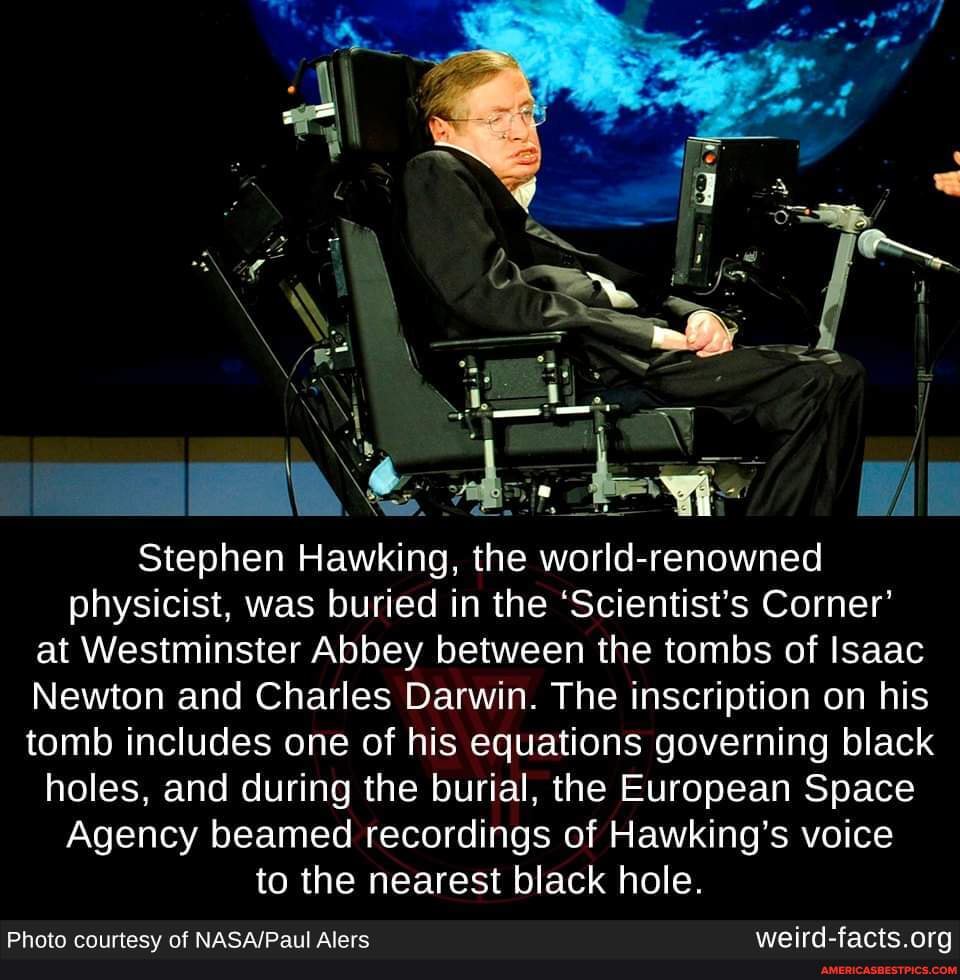 Stephen Hawking, the world. renowned physicist, was buried in the
