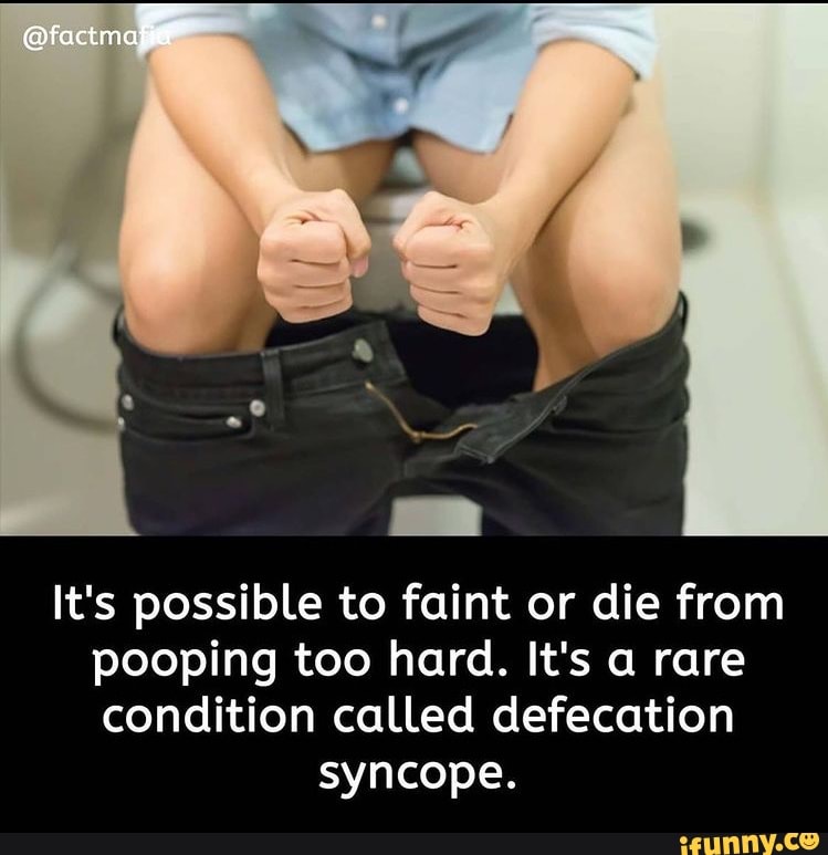 factma It's possible to faint or die from pooping too hard. It's a