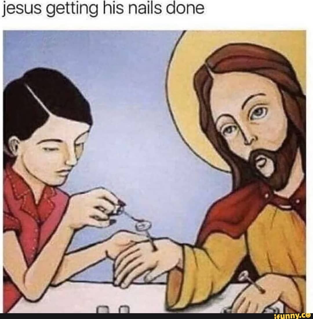 jesus getting his nails cone
if a