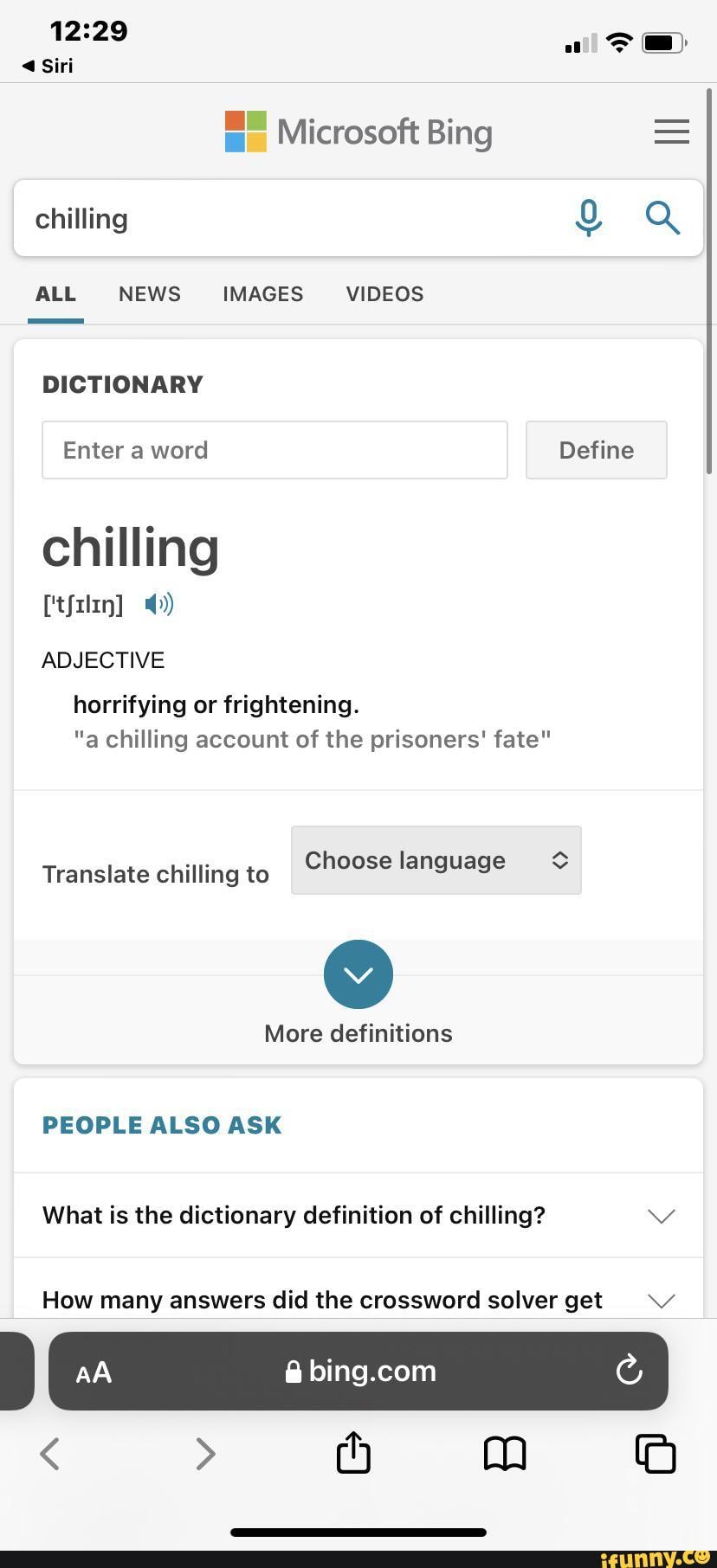 Bing Crossword Dictionary