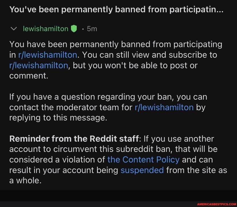 You've been permanently banned from participatin... You have been ...