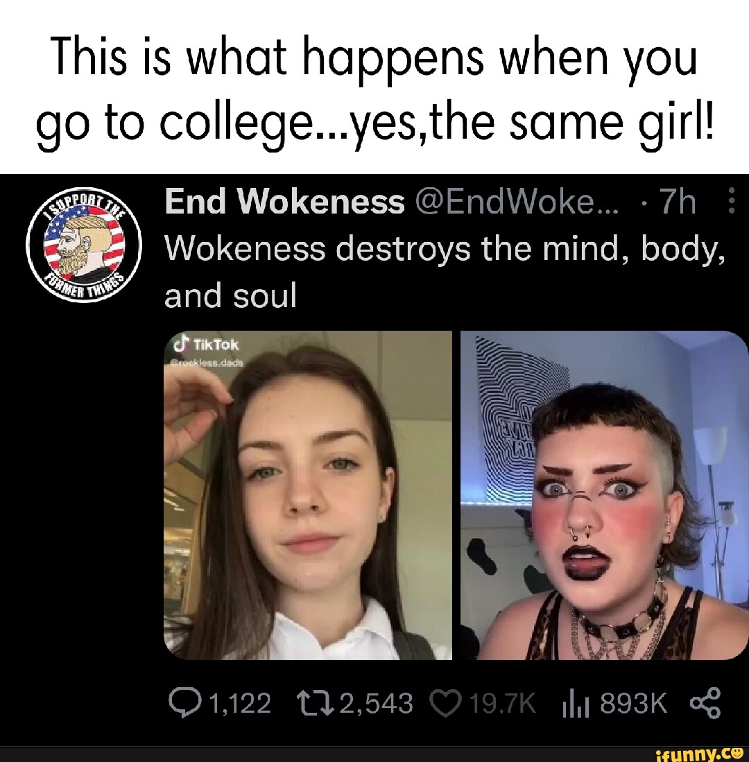 This is what happens when you go to college...yes,the same girl! End