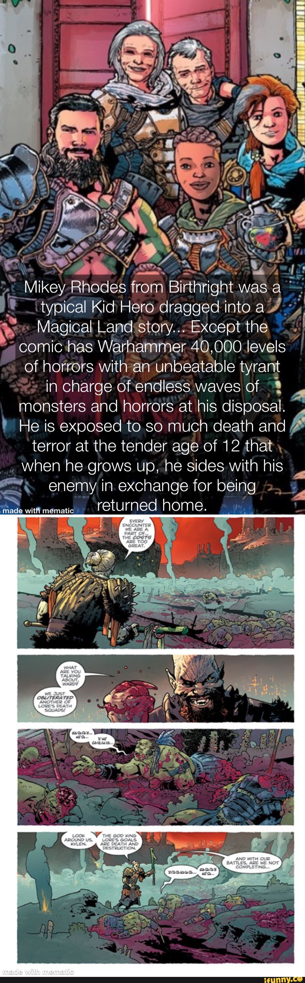 Mikey Rodes If Mikey Rhodes from Birthright was a typical Kid Hero dragged into a ...