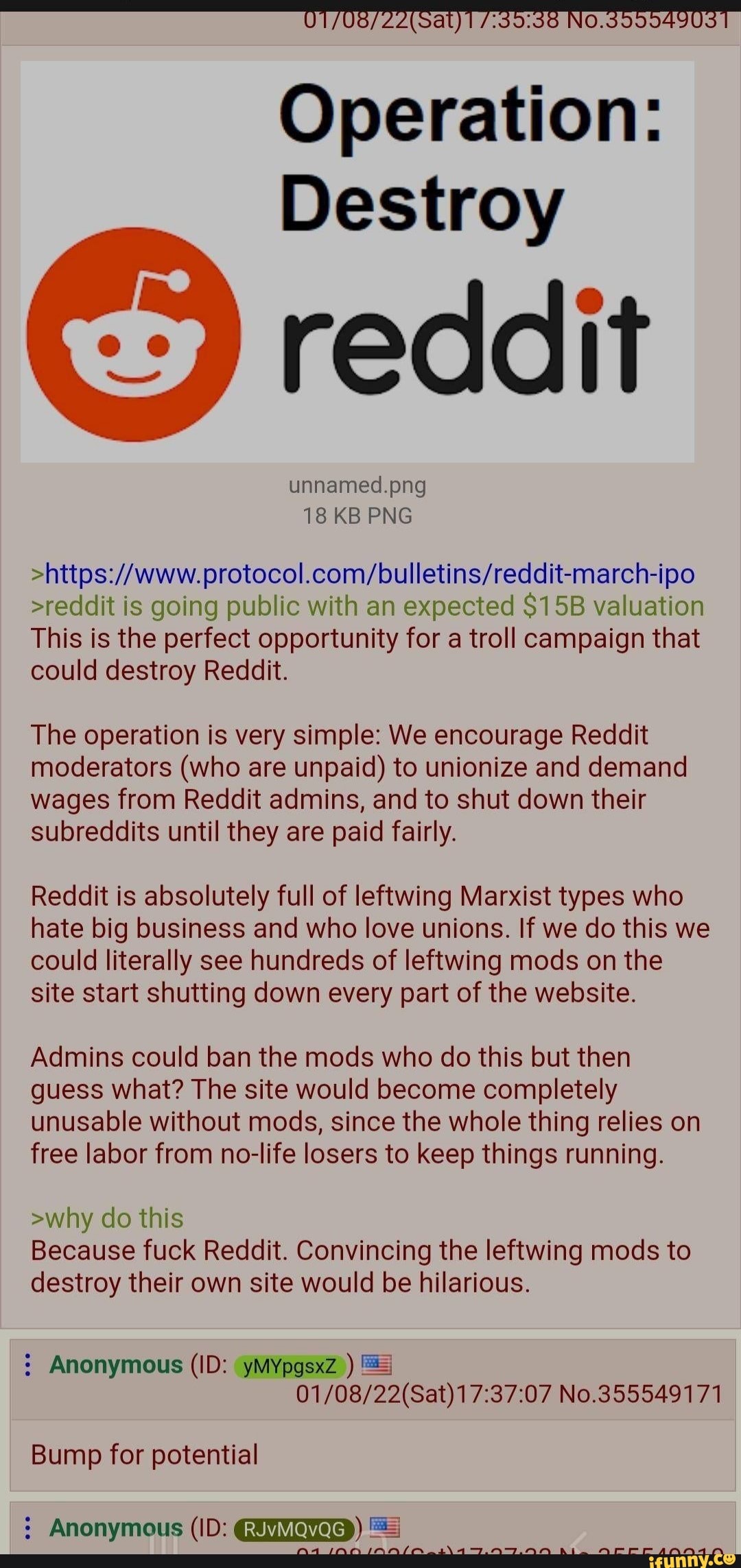 NO. Operation: Destroy Reddit Unnamed.png 18 KB PNG >reddit Is Going ...