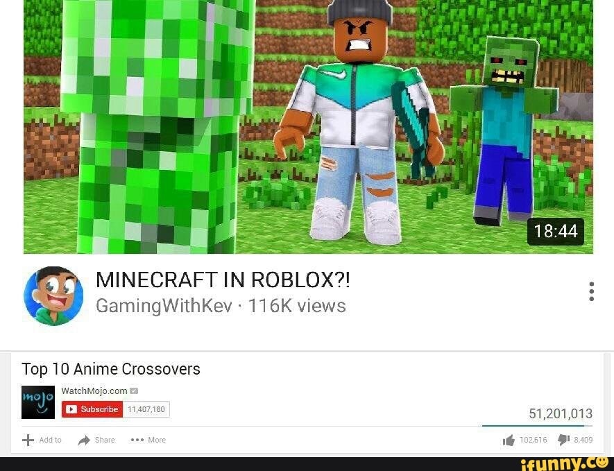 Minecraft In Roblox Gamingwithkev 116k Views Ifunny - gamingwithkev roblox