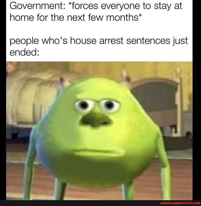 Government: "forces everyone to stay at home for the next few months*
people who's house arrest sentences just ended:
