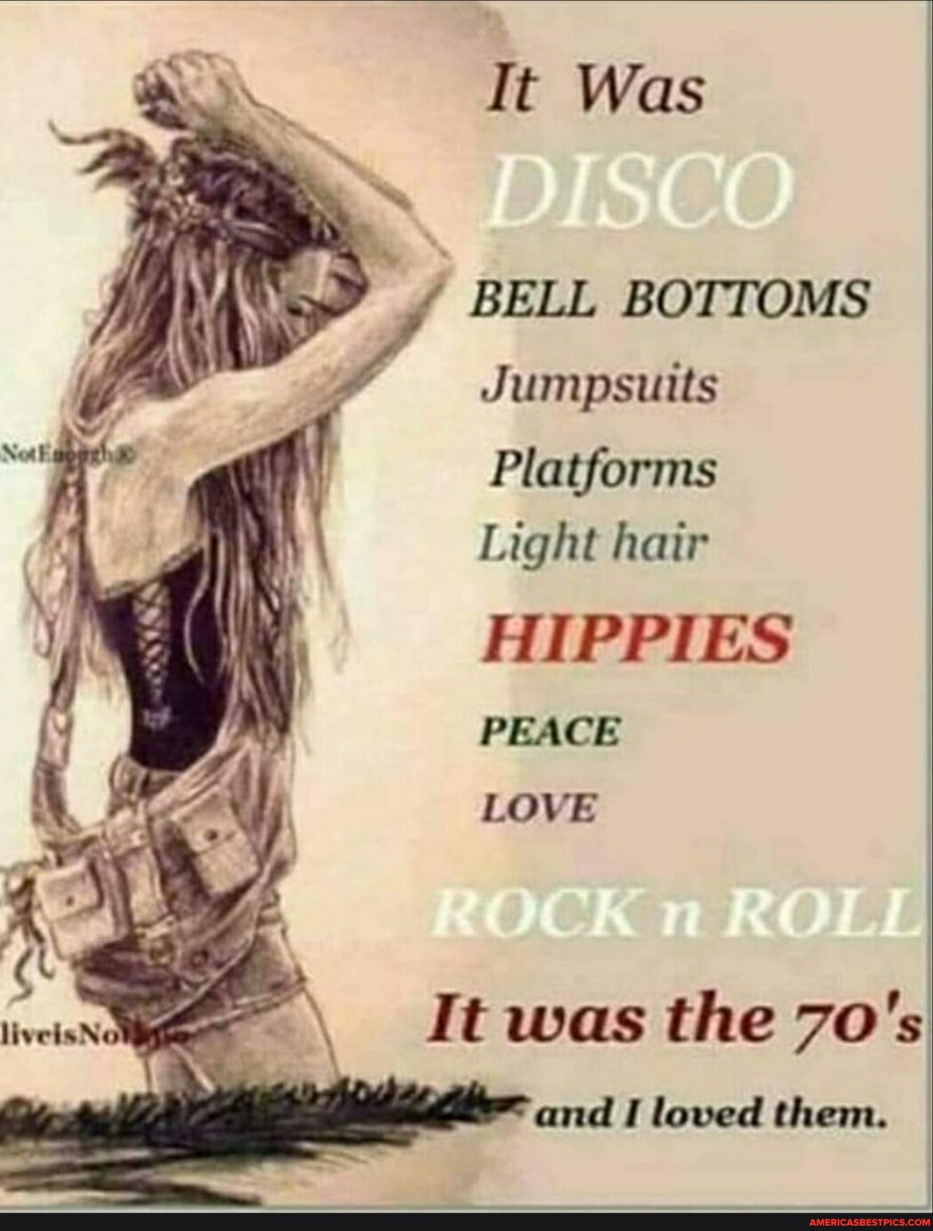 It Was BELL BOTTOMS Jumpsuits Platforms Light hair HIPPIES PEACE LOVE ...