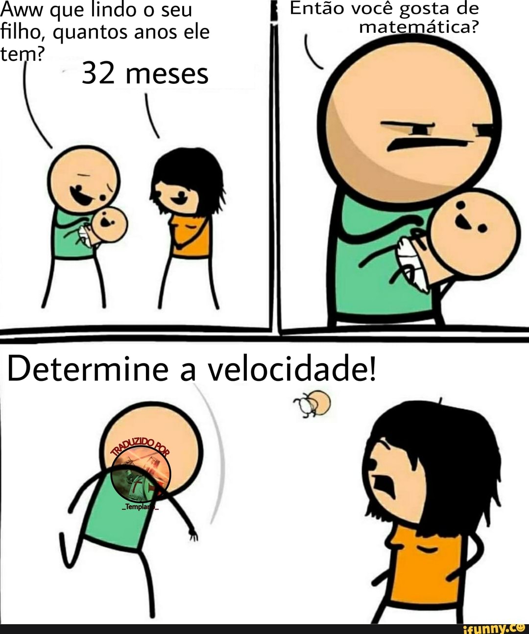 Aww que lindo o seu Então você gosta de filho, quantos anos ele matemática? tem?
32 meses
Determine a velocidade!