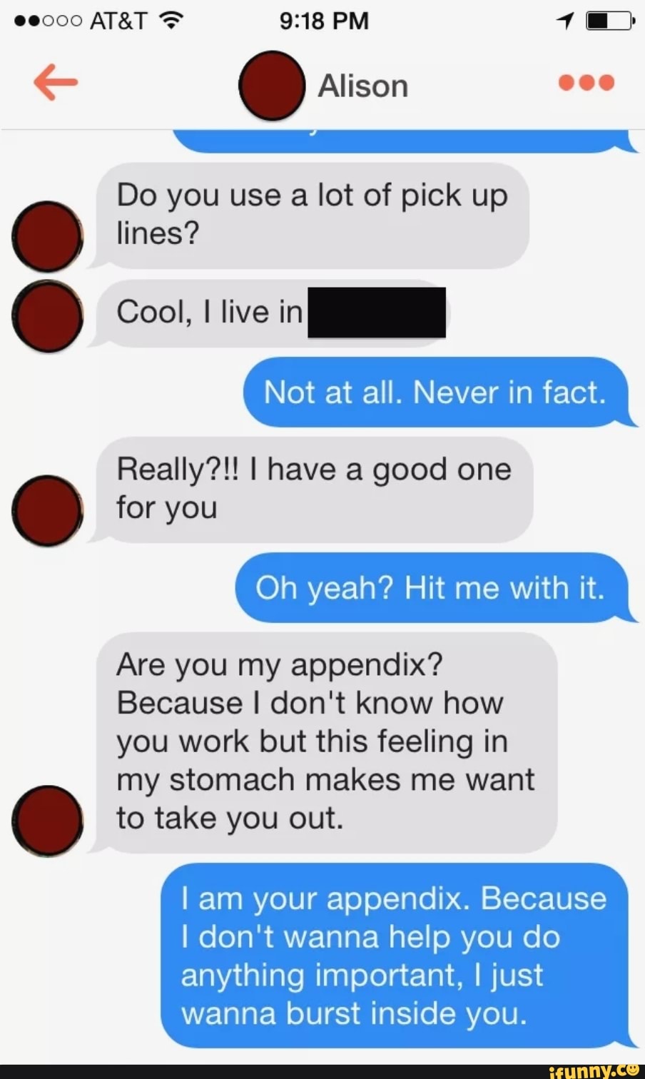 Acne pick up lines how to match someone back on tinder