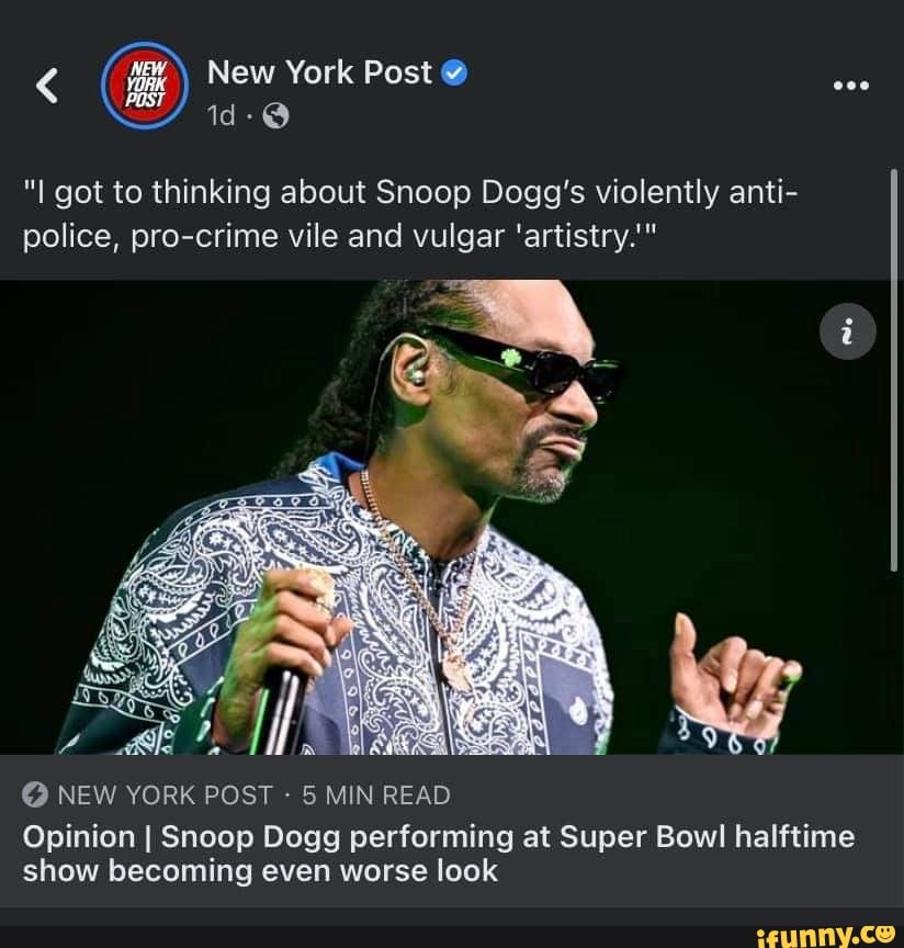 Snoop Dogg at Super Bowl halftime show becoming even worse look