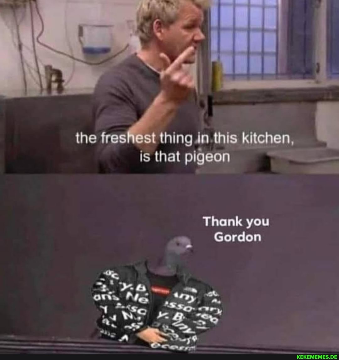 the freshest thing In this kitchen, is that pigeon Thank you Gordon