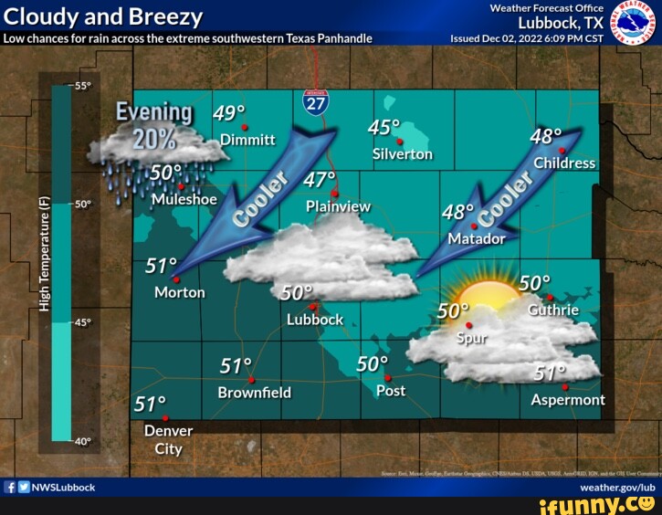 'Weather Forecast Office Cloudy and Breezy Lubbock, TX Low chances for