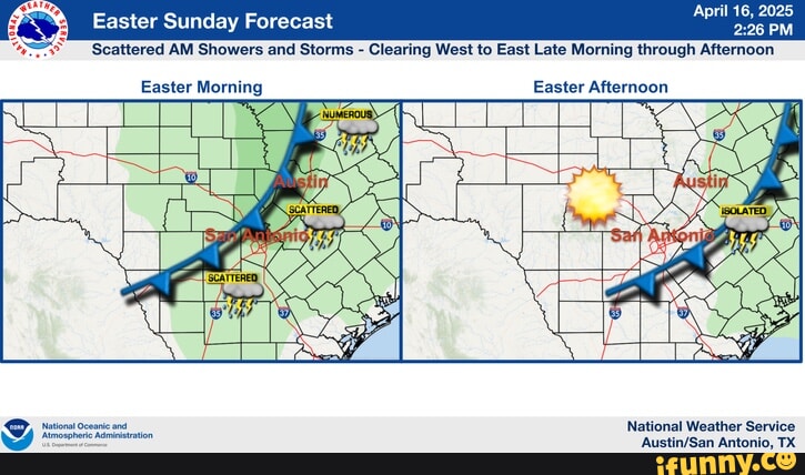 Easter Sunday Forecast Easter Morning April 16, 2025 PM 'Scattered AM ...