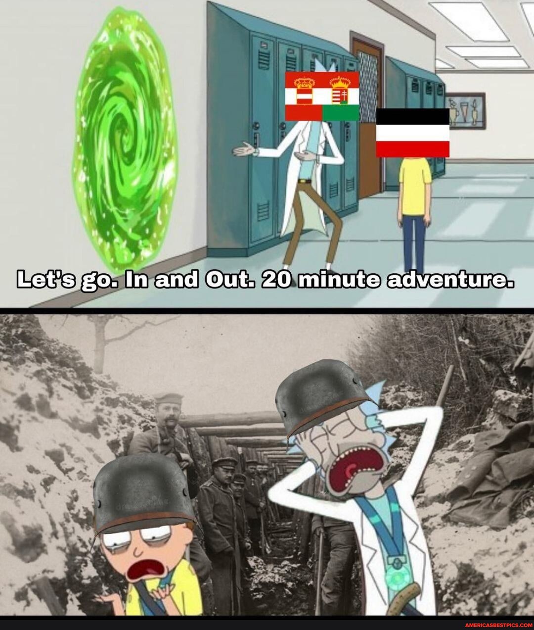 Classic meme - ~ I Let's go. In and Out. 20 minute adventure. - America