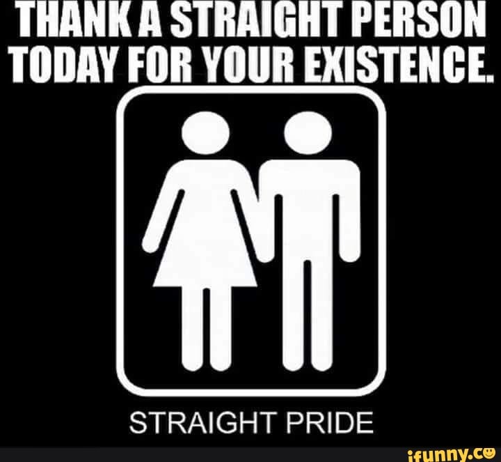 THANK STRAIGHT PERSON TODAY FOR YOUR EXISTENCE. STRAIGHT PRIDE - iFunny