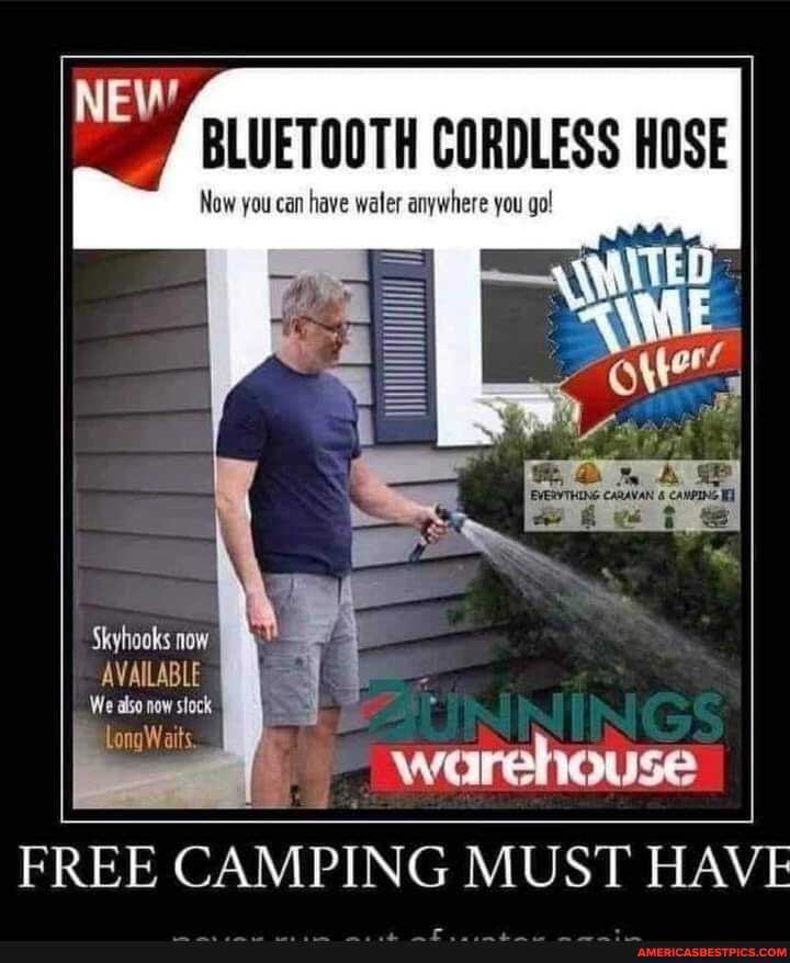 BLUETOOTH CORDLESS HOSE
NEW
Now you can have waler anywhere you go!
Skyhooks now
AVAILABLE We also now stock
Long Waits warehouse
FREE CAMPING MUST HAVE