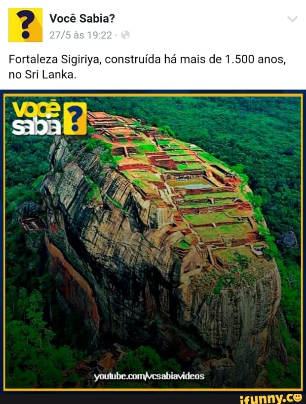Fortaleza Sigiriya, construída há mais de 1.500 anos,
no Sri Lanka.