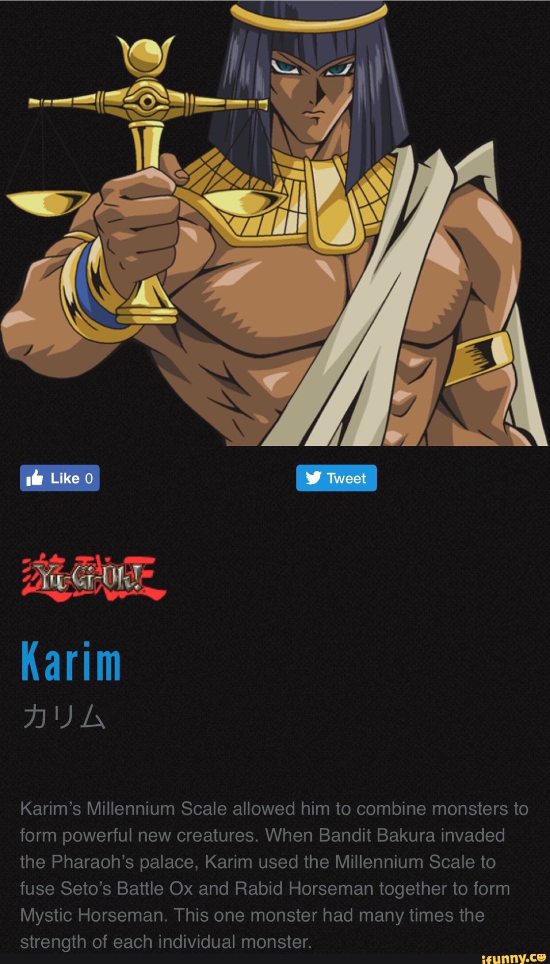 Karim's Millennium Scale allowed him to combine monsters to form