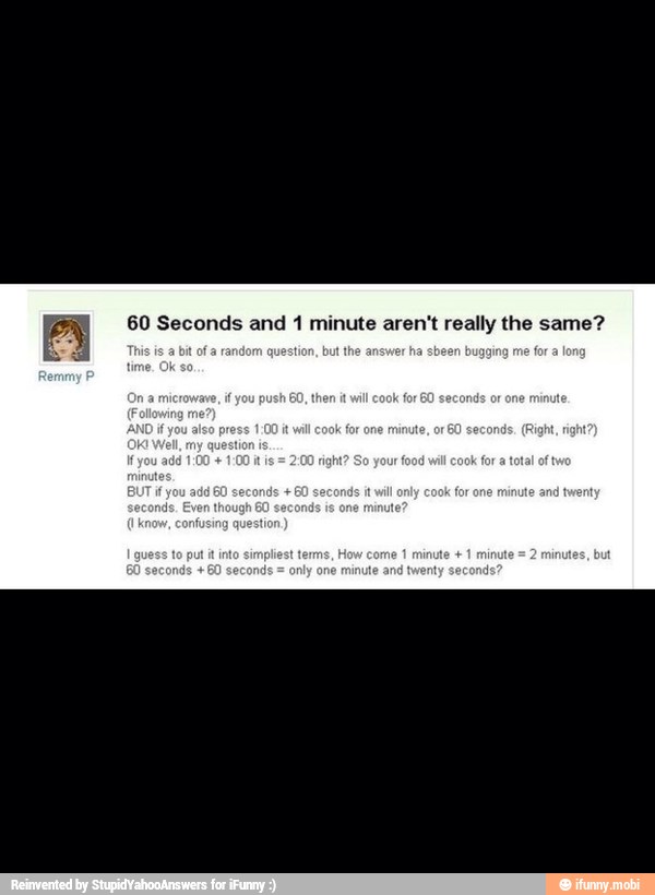 60 Seconds and 1 ute aren't really the same?