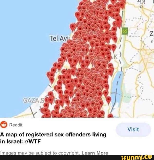 Gaza S A Map Of Registered Sex Offenders Living In Israel Visit Images May Be Subject To 