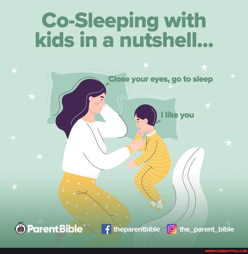 CoSleeping with kids in a nutshell... Close your eyes, go to sleep