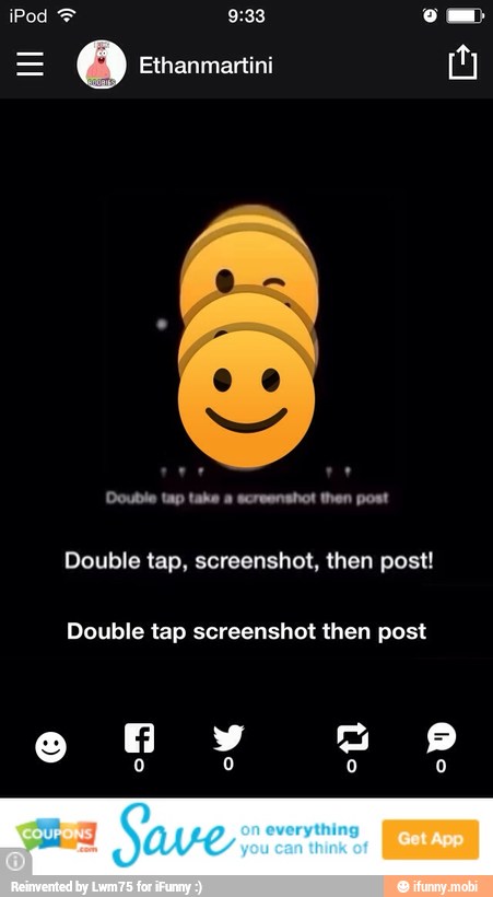 Double tap, screenshot, then post!
Double tap screenshot then post