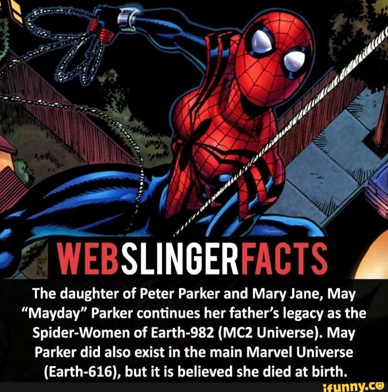 WEBSLINGERFACTS The daughter of Peter Parker and Mary Jane, May 