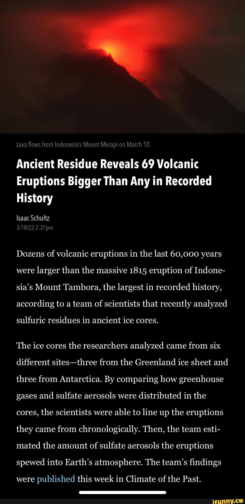 Nice - Lava flows from Indonesia's Mount Merapi on March 10 Ancient ...