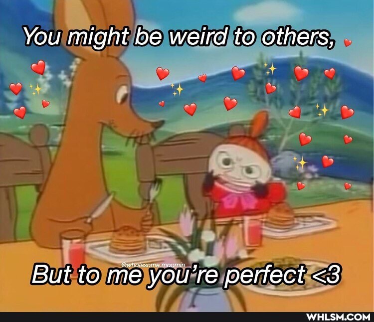 You might be weird to others,
But to me you're perfect <3