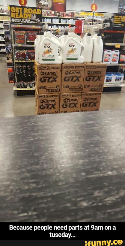 Because people need
pan; at 9am on a
tuseday... - Because people need parts at 9am on a tuseday...
