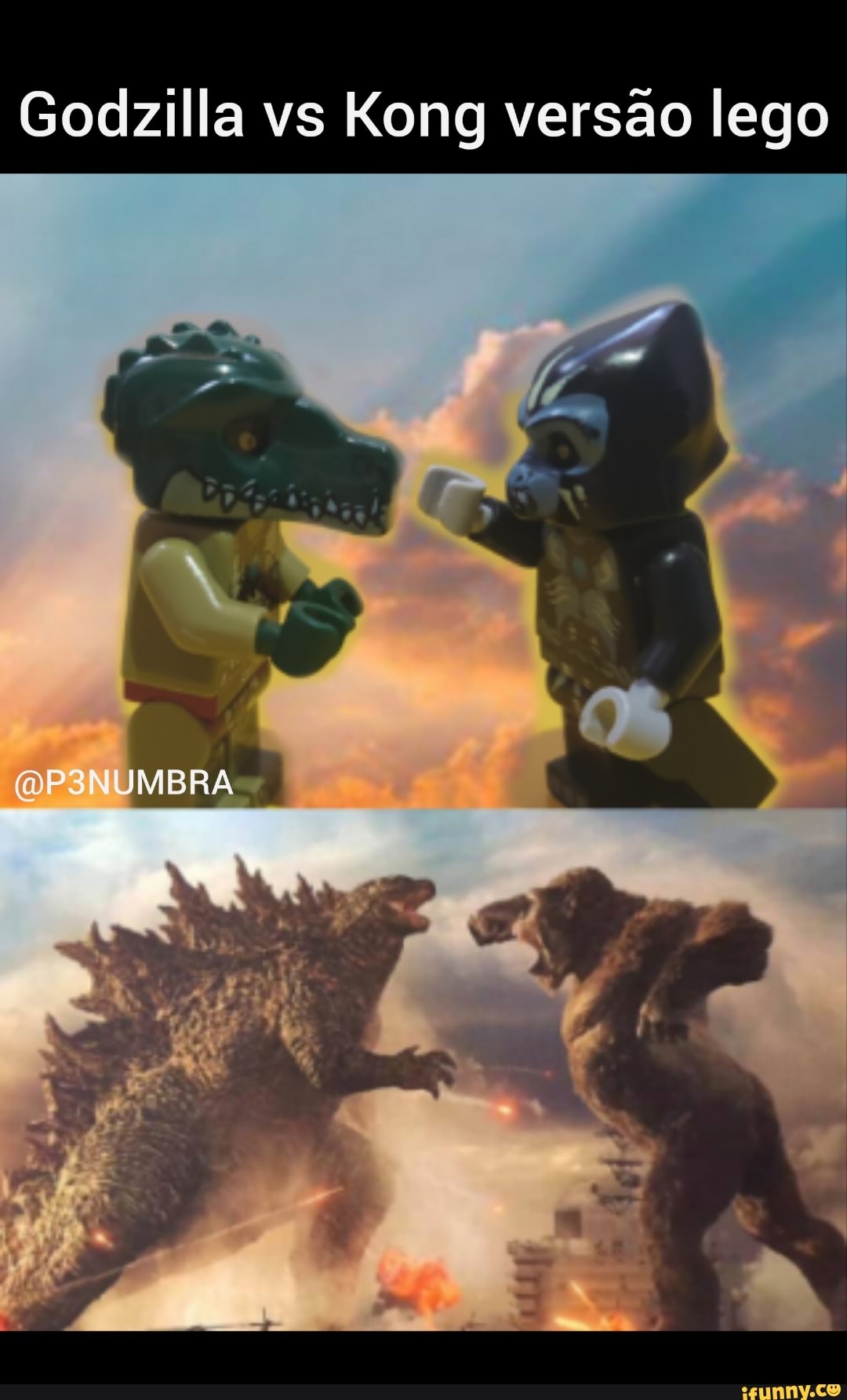 Godzilla vs Kong versão lego