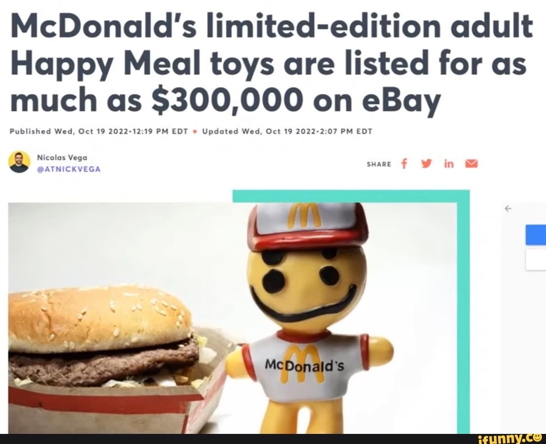 Mcdonald S Limited Edition Adult Happy Meal Toys Are Listed For As Much As S 300 000 On Ebay