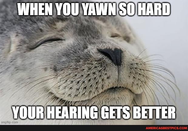 WHEN YOU YAWN SO HARD
VOUR HEARING GETS BETTER