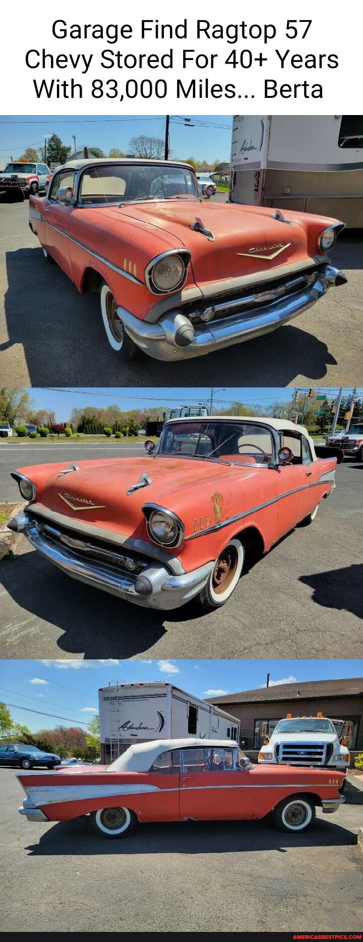 Garage Find Ragtop 57 Chevy Stored For 40+ Years With 83,000 Miles ...