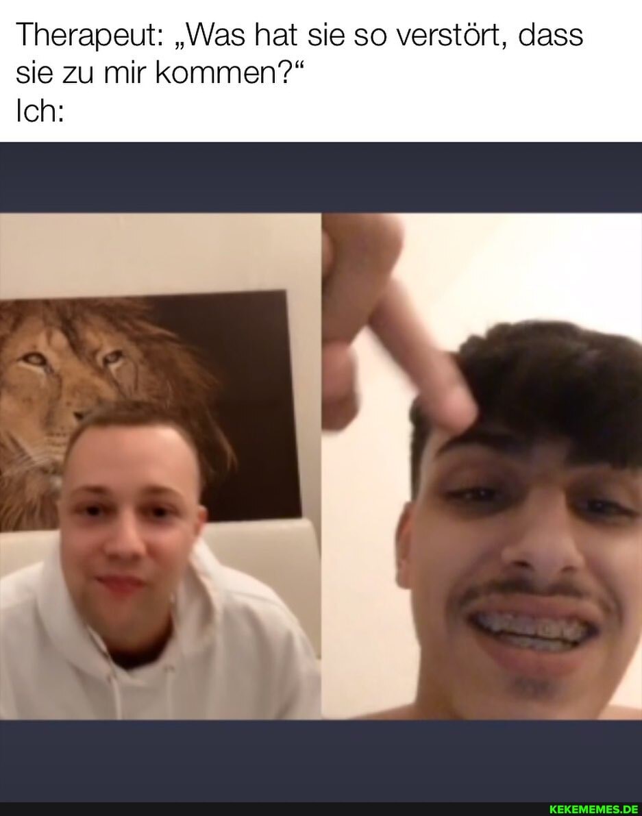 Therapeut: "Was hat sie so verstört, dass sie zu mir kommen?"
Ich: