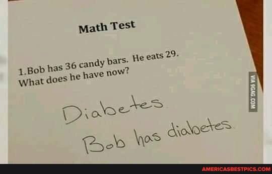 1. Bob has
What does
36 candy
Math Test
candy pars. He eats 29-
he have now?
exes