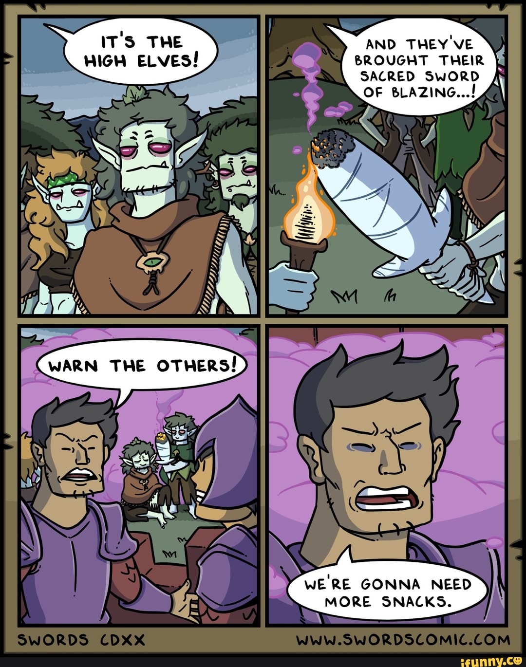 AND THEY'VE
BROUGHT THEIR
q
SACRED SWORD À